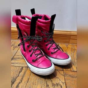 Converse Water Repellent Chuck Taylor All Star Boots Barbie Pink Sz 12